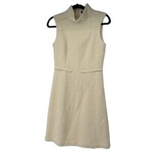Shin Choi Cream Retro Cut Sleeveless Dress